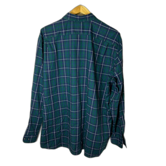 L.L. Bean NWOT Green Navy Plaid Traditional Fit LS Buttondown Shirt Size XXL - Picture 8 of 11